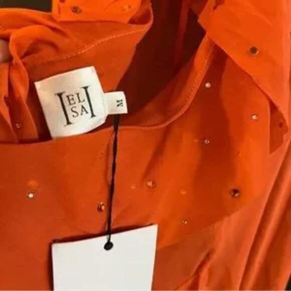 Helsa The Thea Gown in Orange Size Medium NEW! New with tags! - Picture 14 of 16